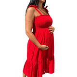 Vestido Midi Exclusivo Soltinho Para Gravidas Gestantes