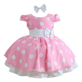 Vestido Minnie Bebe Infantil De Festa Fantasia Menina Luxo 