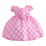 Vestido Minnie Rosa Festa Aniversário Princesa Bebê De Luxo