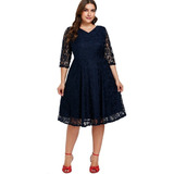 Vestido Moda Plus Size Renda Civil 36 Casamento Festa Rodado