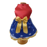 Vestido Mulher Maravinha Com Lacinho Festa Carnaval Pet Shop