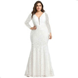 Vestido Noiva Civil Festa Longo Plus Size 64 Renda Casamento