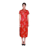 Vestido Oriental Longo Estampa Dragão Frete