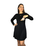 Vestido Para Amamentação Cores Premium Amamentar Manga Longa