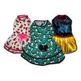 Vestido Pet Roupinha De Cachorro Kit C/3 Und Roupa Pet Verão