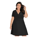 Vestido Preto Evangélico Transpassado Plus Size 46 A 60