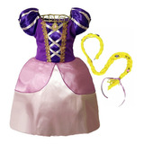 Vestido Princesa Kit Trança Tiara Cabelo