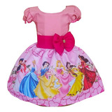 Vestido Princesas Temático Festa Infantil Menina