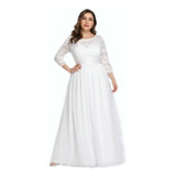 Vestido Renda Festa Noiva 57 Plus Size Civil Longo Casamento