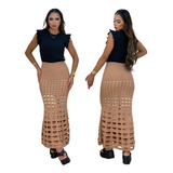 Vestido Saia Longa Tricot Modal 2 Em 1 Moda Festa Casual
