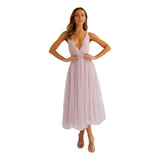 Vestido Sexy De Malha Com Decote Em V Profundo De Verão