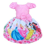 Vestido Temático Infantil Luxo Princesas Pérolas
