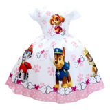 Vestido Temático Infantil Skye Patrulha Canina E Faixa Tiara