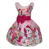 Vestido Temático Infantil Unicórnio Cute Regata + Tiara