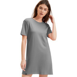 Vestido Tipo Camiseta Alongada Para Mulheres Várias Cores 