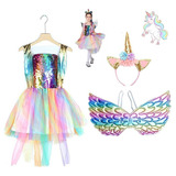 Vestido Unicórnio Fantasia Infantil Meninas Pronta Entrega