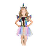 Vestido Unicornio Lindo Fantasia Infantil +