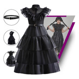 Vestido Wandinha Addams Fantasia Infantil Festa Halloween