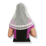 Véu Ccb Aplicação Flores 3d Organza