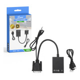 Vga Macho Para Hdmi Fêmea Adaptador Conversor Com 3.5mm Lumi