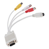 Vga Svga Para S-video 3 Rca Av Tv Out Cable Adapter Cable