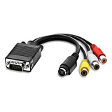 Vga Svga Para S-video 3 Rca Av Tv Out Cabo Adaptador Convers