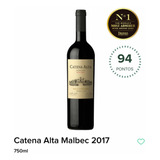 Vinho Catena Alta Malbec Safra 2017