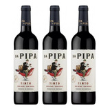 Vinho Português Tinto Da Pipa - 750ml Kit 3 Unidades