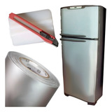 Vinil Adesivo Envelopa Geladeira Prata Tipo Inox 2m X 1m