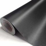 Vinil Adesivo Envelopamento Fibra Carbono 3d Preto 1m X 10cm