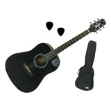 Violão Aço Seizi Akira Black Elétrico Half Cutaway C Bag