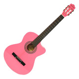 Violão Clássico Nylon Cut Way Austin Mag6pk Rosa Black Wood