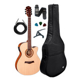Violão Elétrico Eagle Hofma Hma-295 Kit Capa Luxo Acessórios