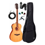 Violão Elétrico Hofma Hmp310 Natural Kit Capa Acessórios