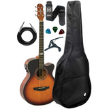 Violão Elétrico Mini Jumbo Strinberg Sa200c Hbs +kit Capa