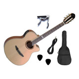 Violão Eletrico Nylon Tagima Vegas + Capa, Cabo E Capotraste
