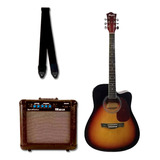 Violão Eletroac Tagima Md-18 Dsb Kit Ampli E Correia