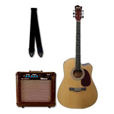 Violão Eletroac Tagima Md-18 Nts Kit Ampli E Correia