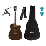 Violão Folk Eletrico Cort Ad 880 Mce bag capotraste correia