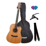 Violão Folk Strinberg Aço Sd200c Ns Kit Com Capa+capotraste+