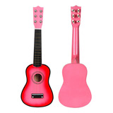 Violão Infantil De 23 Polegadas Violão De Brinquedo Rosa