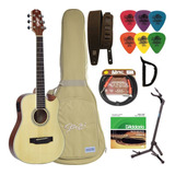 Violão Seizi Baby Akira Half Cutaway Natural Satin + Kit