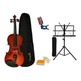 Violino 1/2 Vivace Mo12 Kit + Estante + Afinador Completo