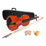 Violino 4/4 Acústico Cavalete Arco Breu + Estojo Madeira