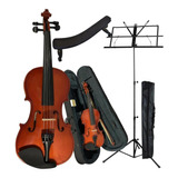 Violino 4/4 Vivace Mozart Mo44 + Kit Estante Espaleira