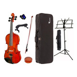 Violino Eagle Ve144 4/4 Breu Arco Espaleira Estante Afinador