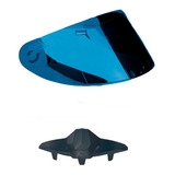 Viseira Azul P/ Capacete + Narigueira Nova Alta Asx Eagle