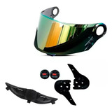 Viseira Capacete Ls2 Ff358 Dourada Kit Reparo E Narigueira @