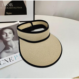 Viseira Praia Palha Moda Verão Chápeu Feminino Dobrável
