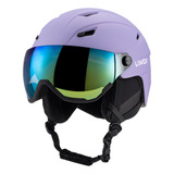 Visor De Capacete De Segurança Ski Com Óculos Integrados Rem